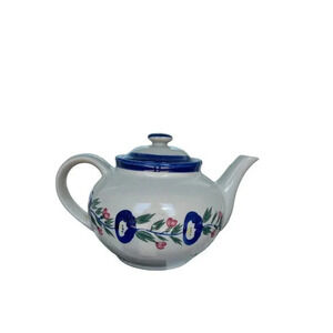 Designpac Blue Floral Stoneware‎ Four Cup Tea Pot